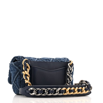 Chanel Denim Quilted Chanel 19 Waist Bag Blue 3 of 16