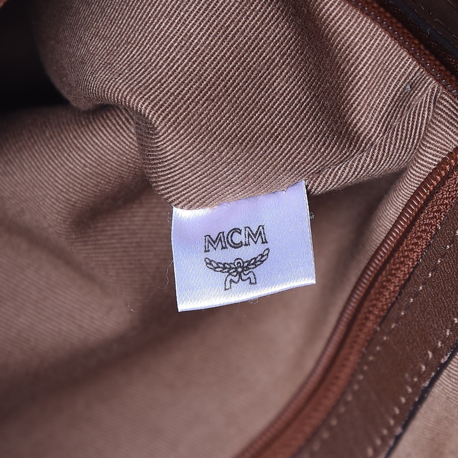 MCM Calfskin Shopper Tote Brown 7 of 9