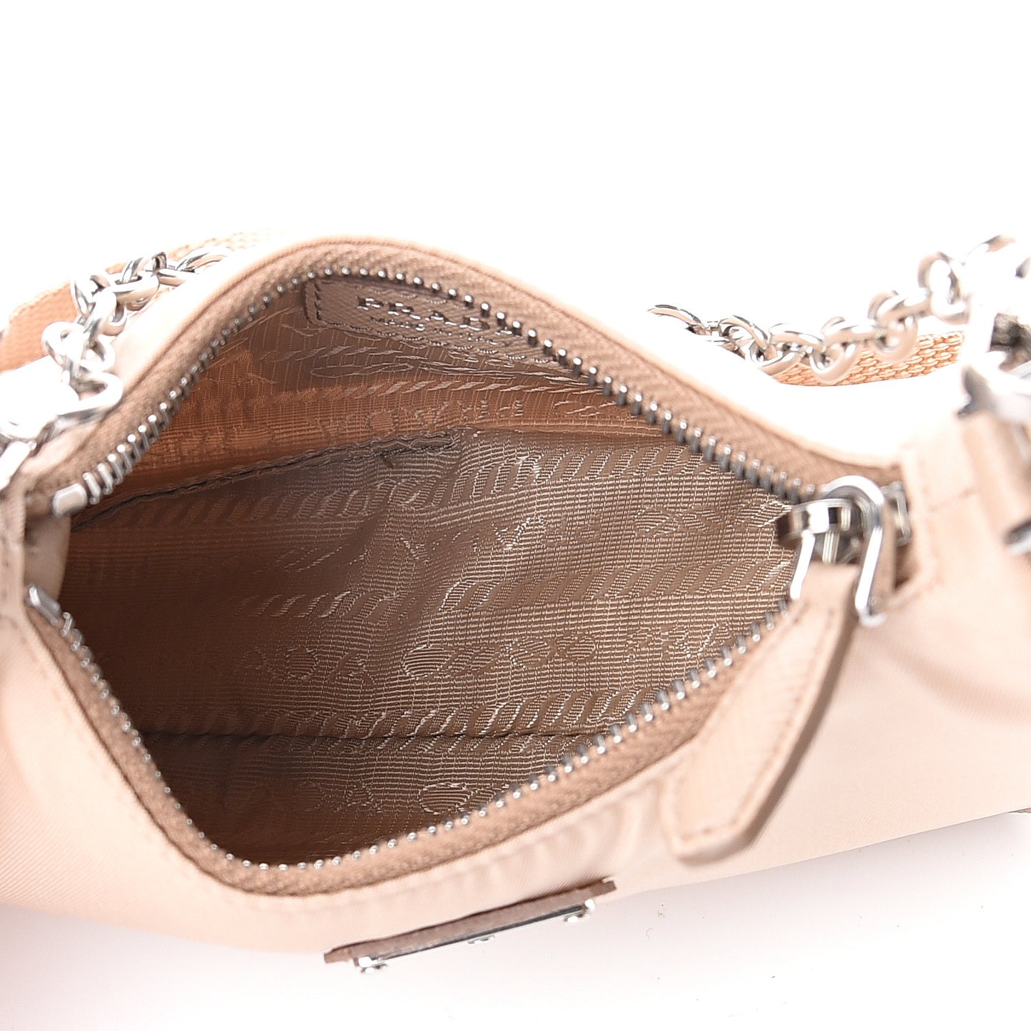Tessuto Nylon Saffiano Mini Re-Edition 2000 Shoulder Bag Cammeo