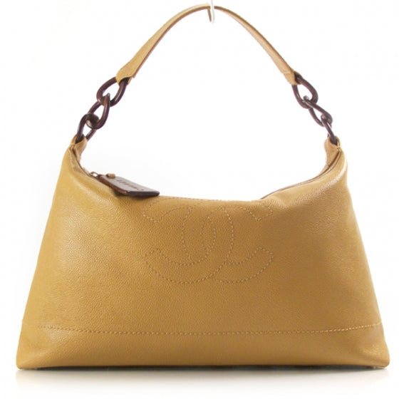 Chanel Caviar CC Wood Chain Hobo Maize 1 of 12
