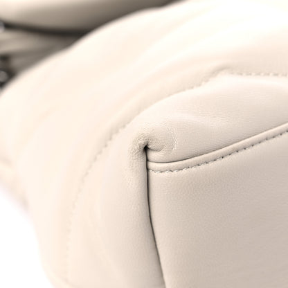Saint Laurent Lambskin Quilted Medium Loulou Puffer Monogram Chain Satchel Crema Soft 9 of 13