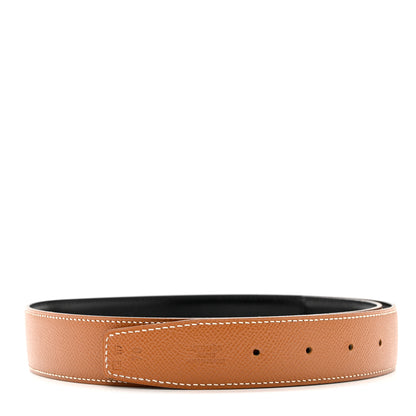 Hermes Swift Courchevel 24mm Belt Strap 70 Black Gold 1 of 6