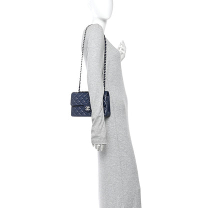 Chanel Caviar Quilted Small Double Flap Blue 2 of 10