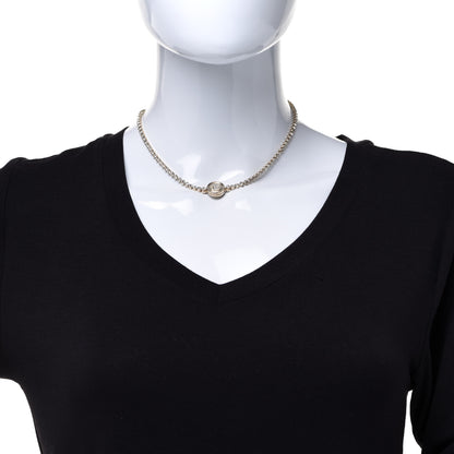 Chanel Crystal CC Chain Short Necklace Gold 2 of 6