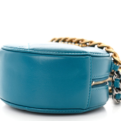 Chanel Lambskin Quilted Chanel 19 Round Clutch With Chain Blue 10 of 10