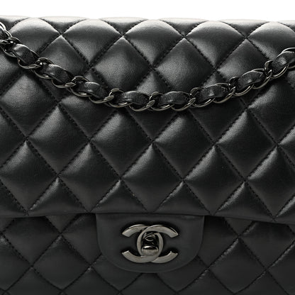 Chanel Lambskin Quilted Medium Double Flap So Black 8 of 12