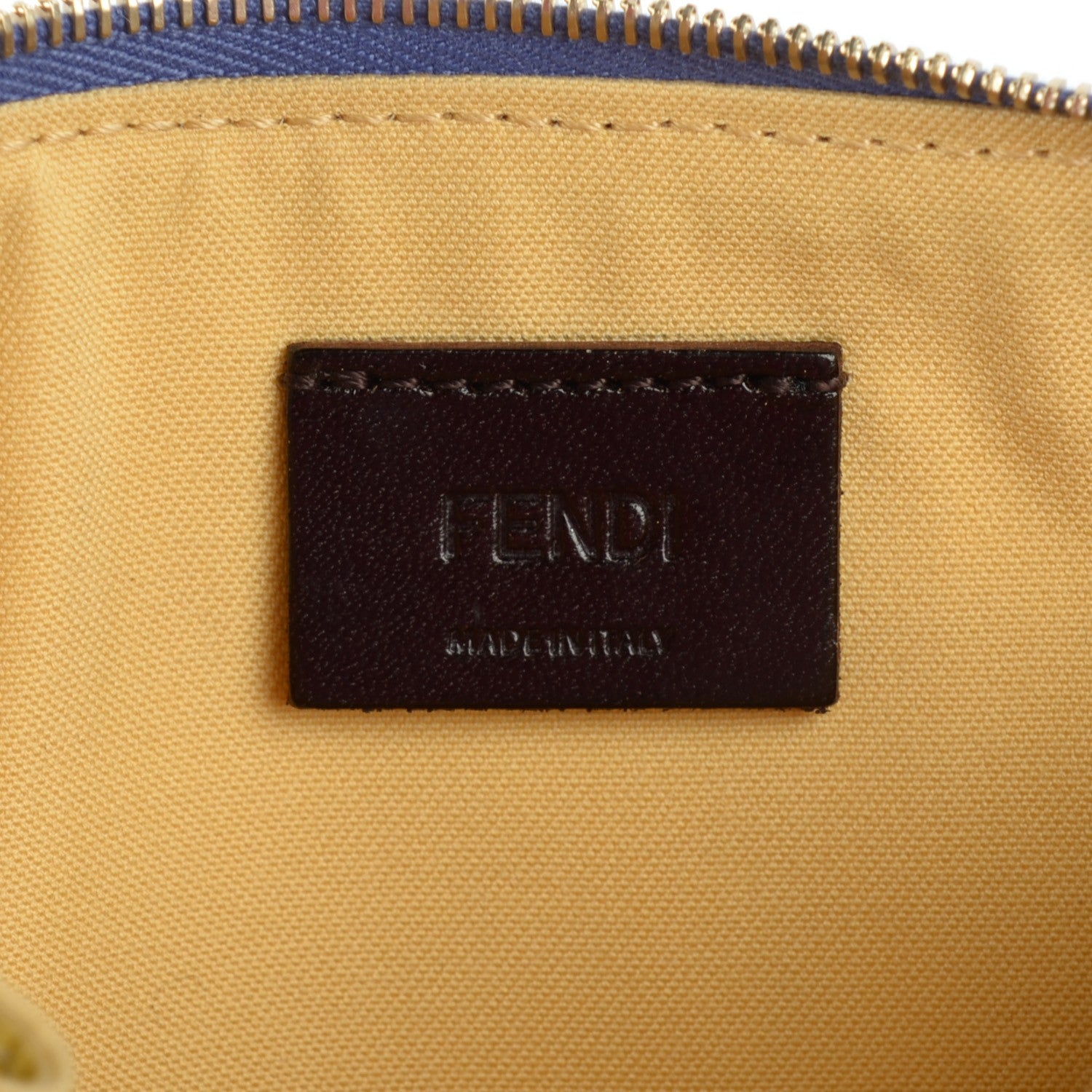 Fendi Glazed Fabric Vitello Elite Fendi Roma Zip Pouch Cassis Paglia 6 of 8