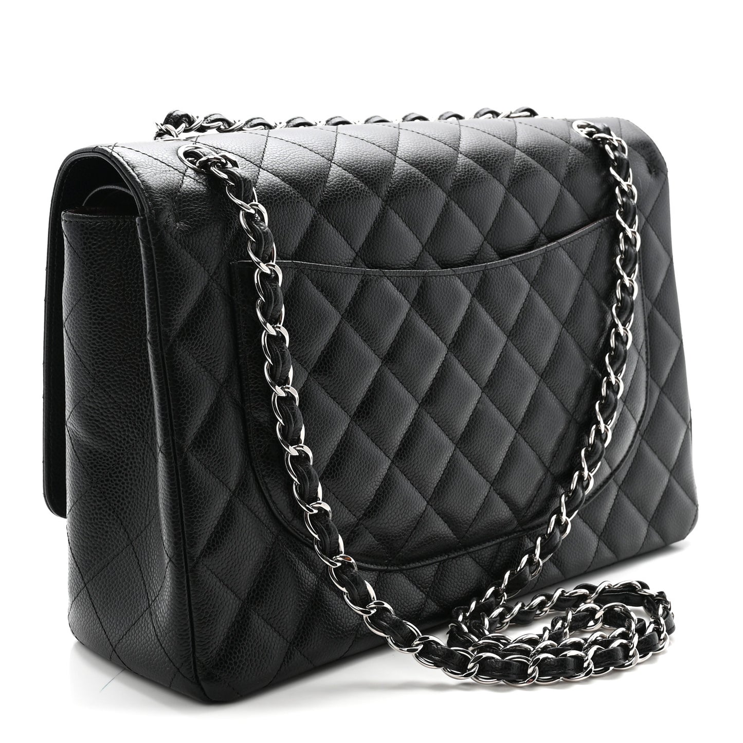 Caviar Quilted Maxi Double Flap Black