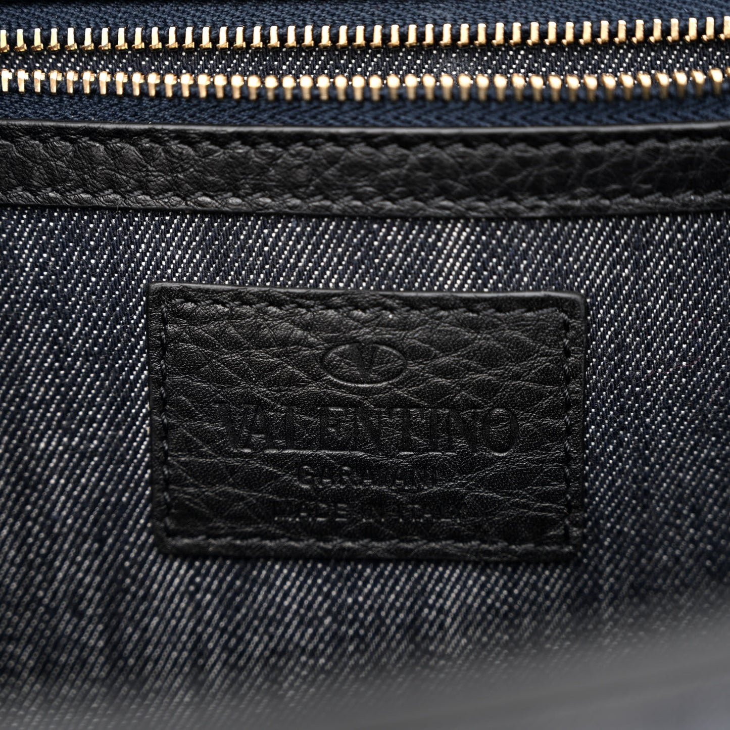 Denim Medium Glam Lock Rockstud Flap Deep Denim