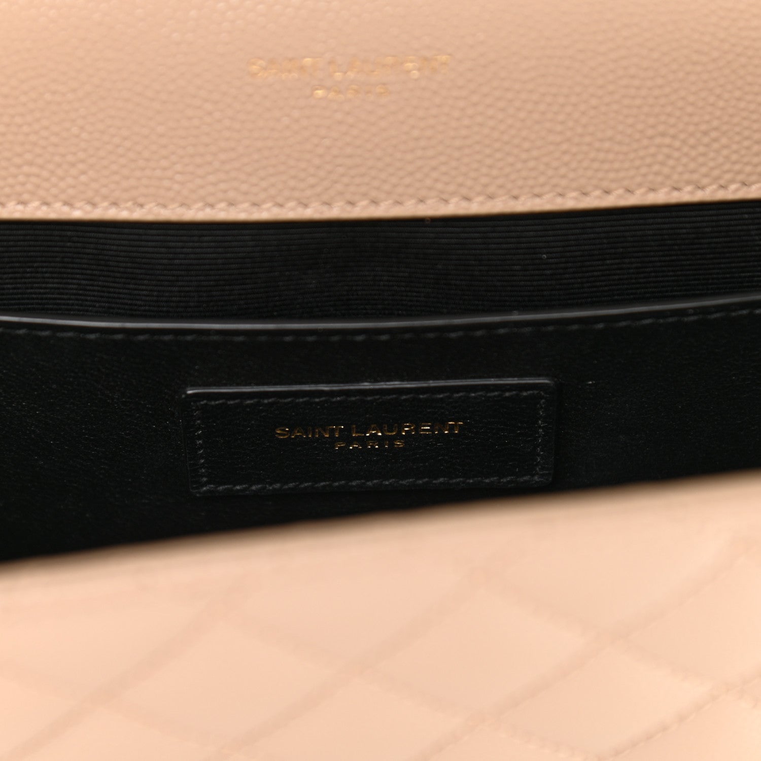 Saint Laurent Grain De Poudre Textured Mixed Matelasse Medium Triquilt Monogram Satchel Dark Beige 6 of 9