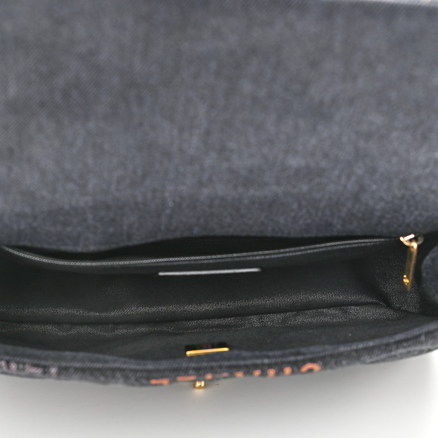 Chanel Denim Quilted Denim Mood Large Flap Black Multicolor 5 of 11