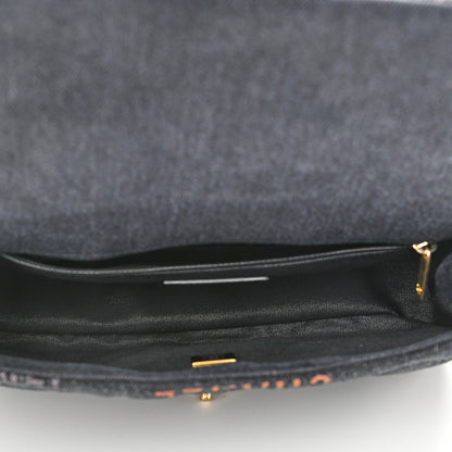 Chanel Denim Quilted Denim Mood Large Flap Black Multicolor 5 of 11