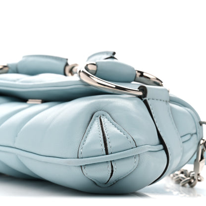 Gucci Nappa Vertical Matelasse Small Maxi Horsebit Chain Shoulder Bag Crystal Snow 10 of 12