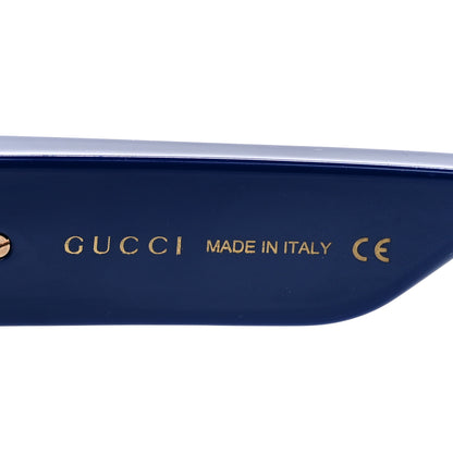 Gucci Acetate Rectangle Frame Web Sunglasses GG0664S Blue 5 of 8