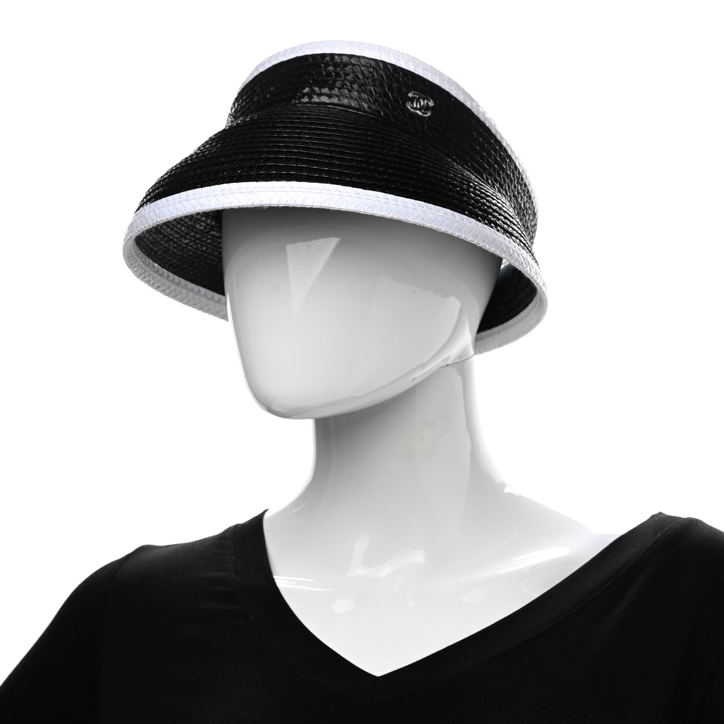 Straw Cotton CC Visor M Black White