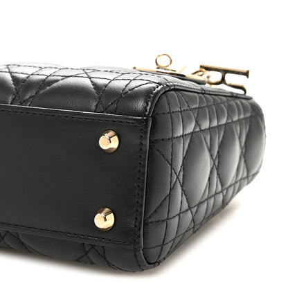 Christian Dior Lambskin Cannage Mini Lady Dior Black 9 of 10