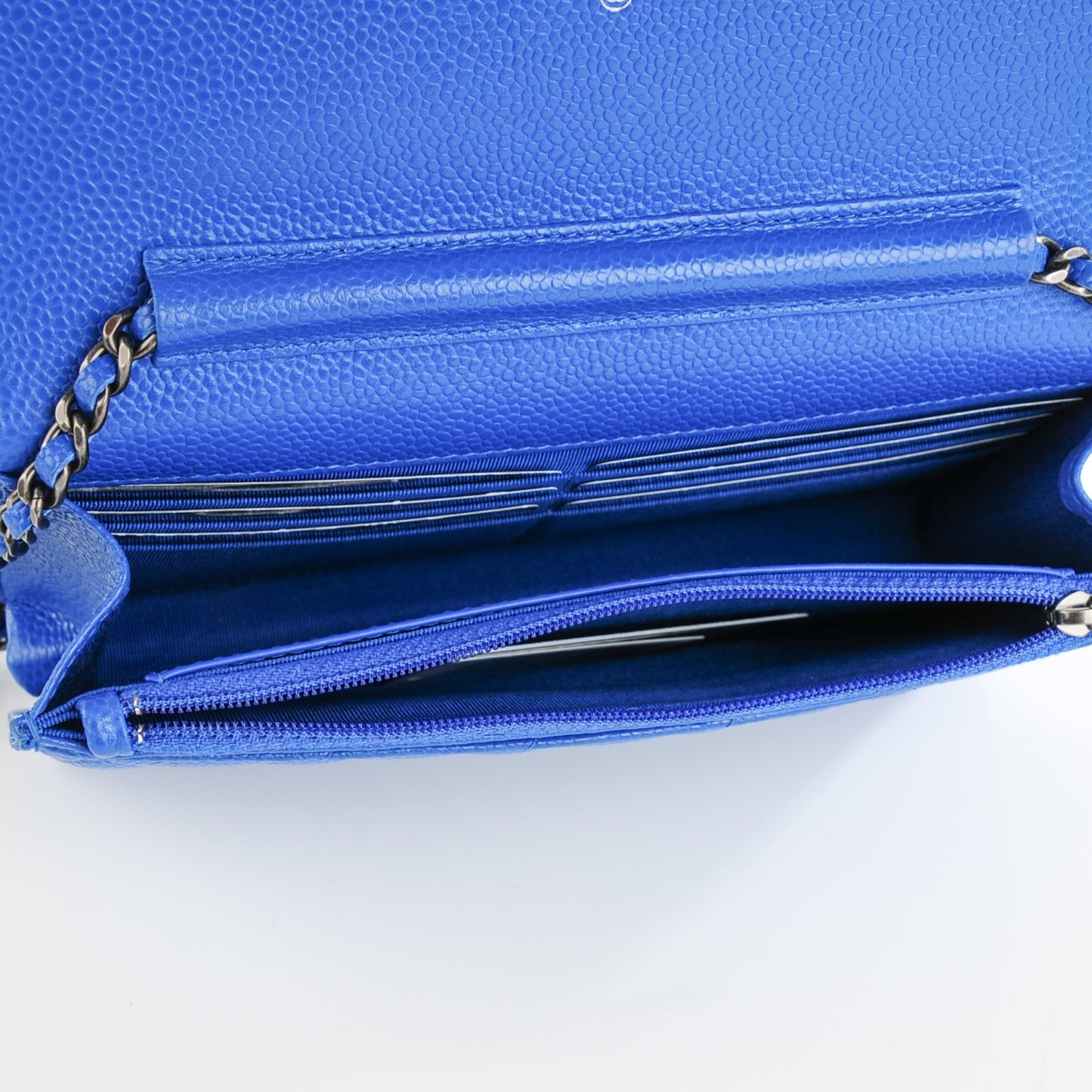 Caviar Quilted Wallet On Chain WOC Blue