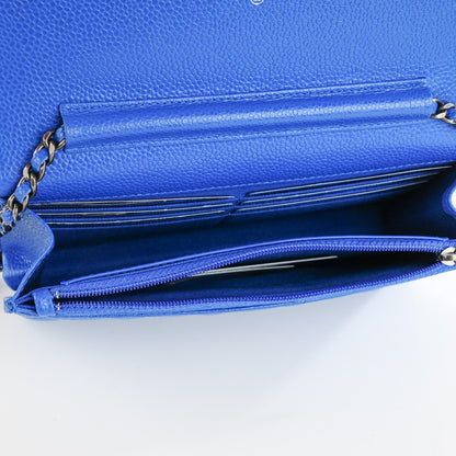 Chanel Caviar Quilted Wallet On Chain WOC Blue 5 of 8