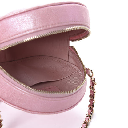 Chanel Iridescent Caviar Quilted Round Clutch With Chain Pink 5 of 11
