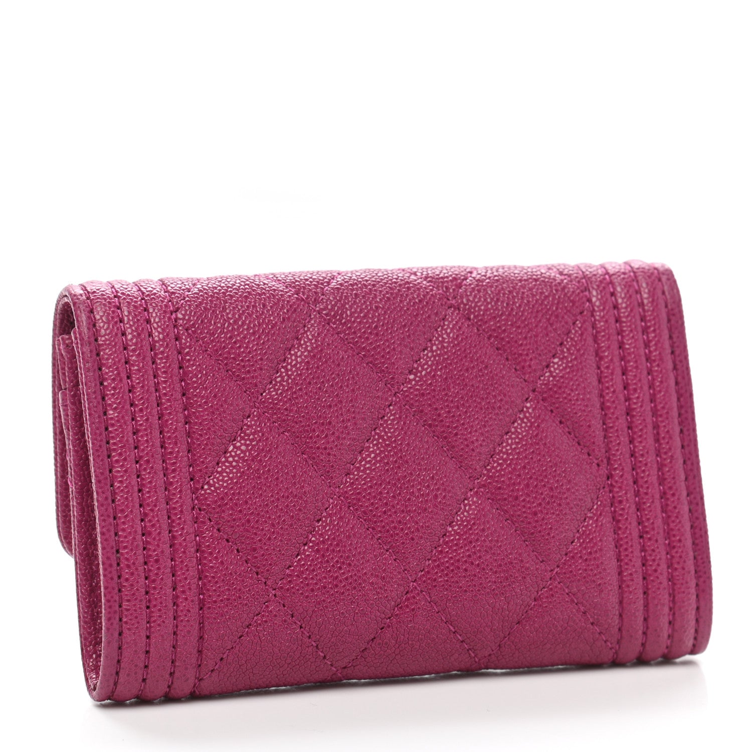 Chanel Caviar Quilted Boy Flap Card Holder Fuchsia 3 of 8