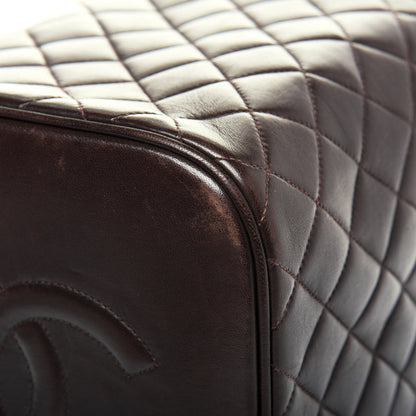 Chanel Lambskin Quilted Cosmetic Vanity Bag Brown 12 of 16
