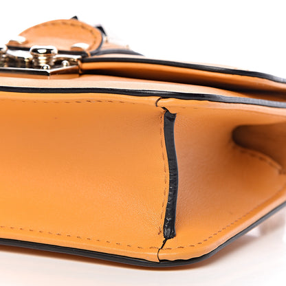 Valentino Garavani Vitello Mini Glam Lock Rockstud Flap Mandarin Sorbet 8 of 9