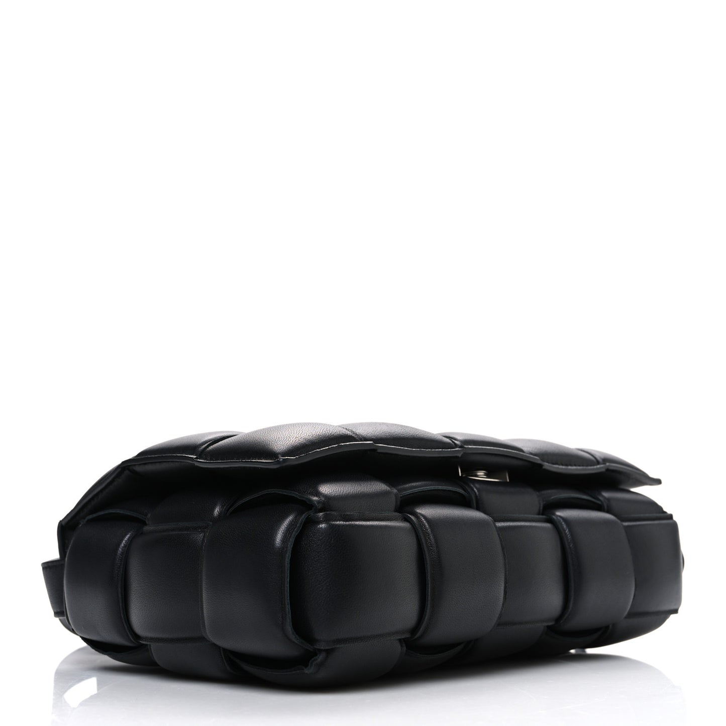 Nappa Maxi Intreccio Padded Cassette Crossbody Bag Black