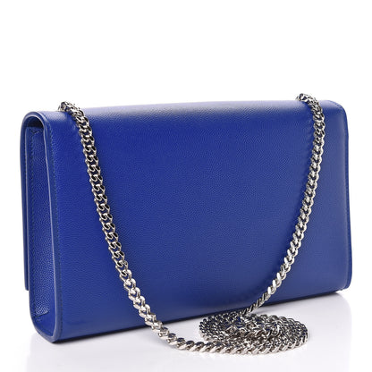 Saint Laurent Grain De Poudre Medium Classic Monogram Kate Satchel Flash Blue 3 of 10