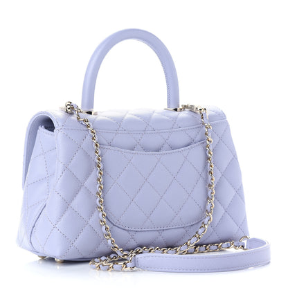Chanel Caviar Quilted Mini Coco Handle Flap Light Purple 3 of 9