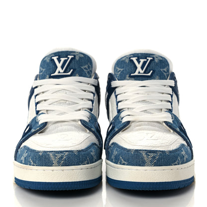 Louis Vuitton Monogram Denim Mens Trainer Sneakers 8.5 Blue 2 of 10