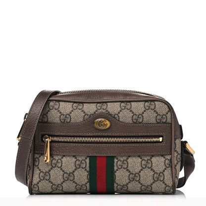 Gucci GG Supreme Monogram Web Mini Ophidia Shoulder Bag Brown 1 of 15