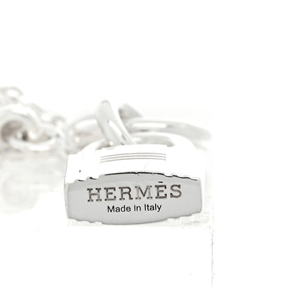 Hermes Sterling Silver Cadenas Kelly Lock Pendant Necklace 5 of 5