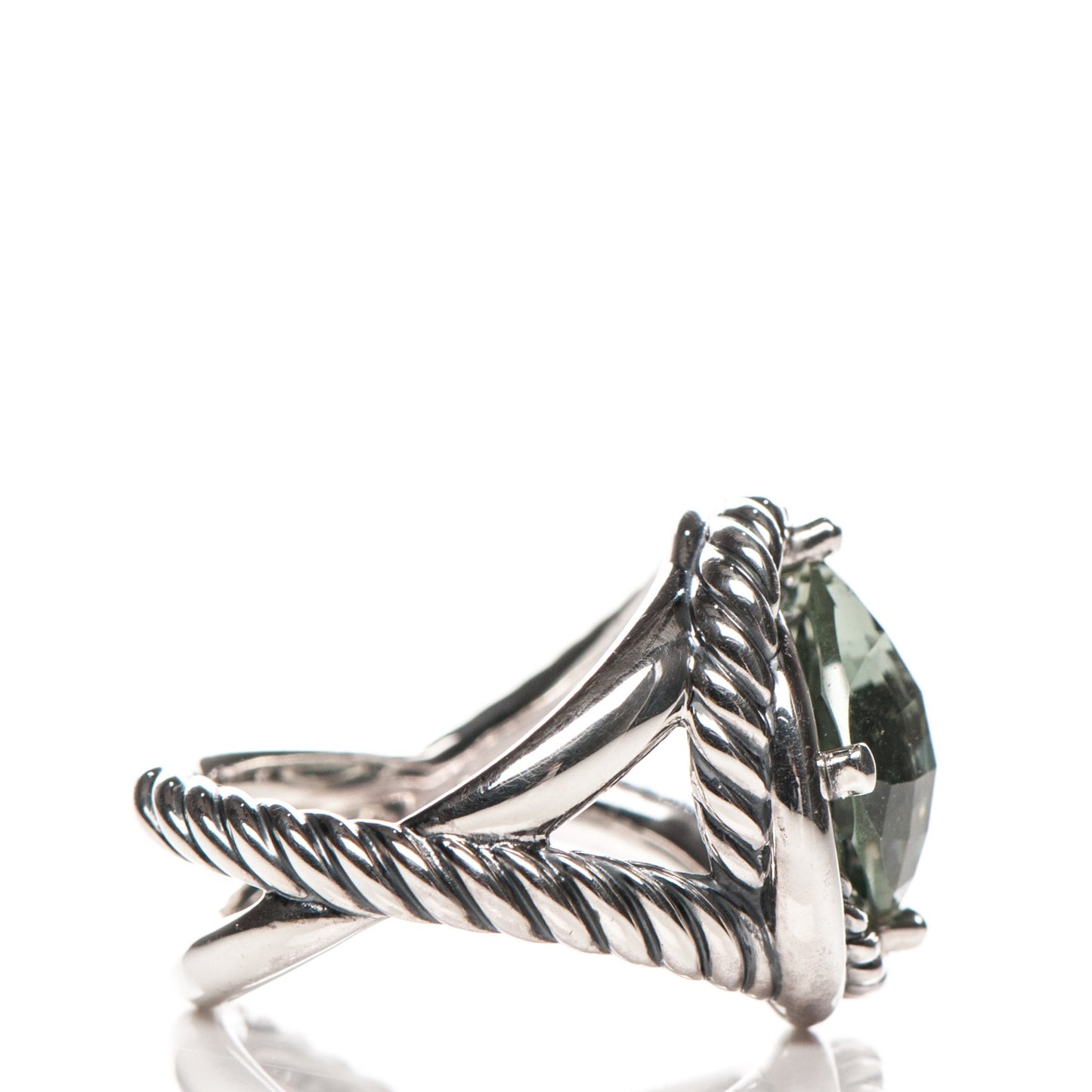 Sterling Silver Prasiolite 11mm Infinity Ring 54 7