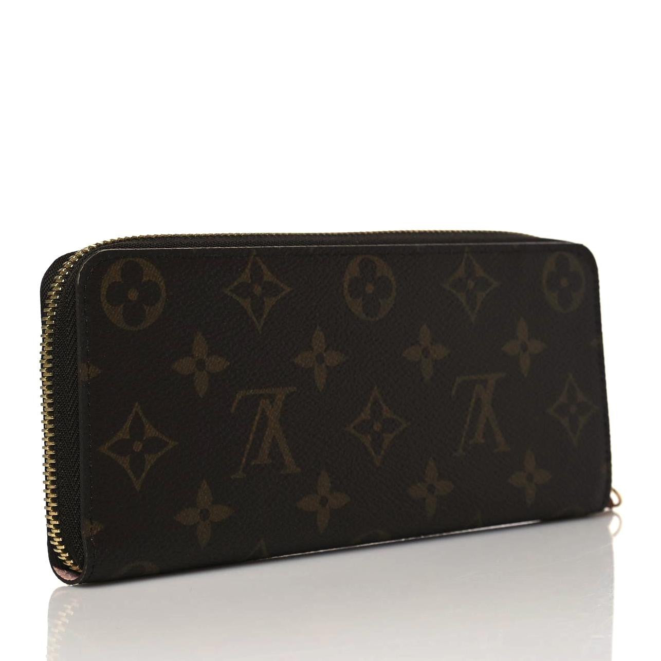 Monogram Clemence Wallet Rose Ballerine