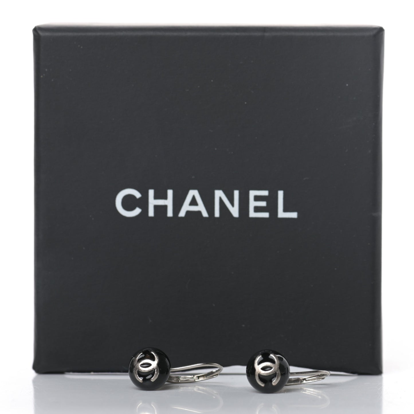 Resin CC Earrings Black