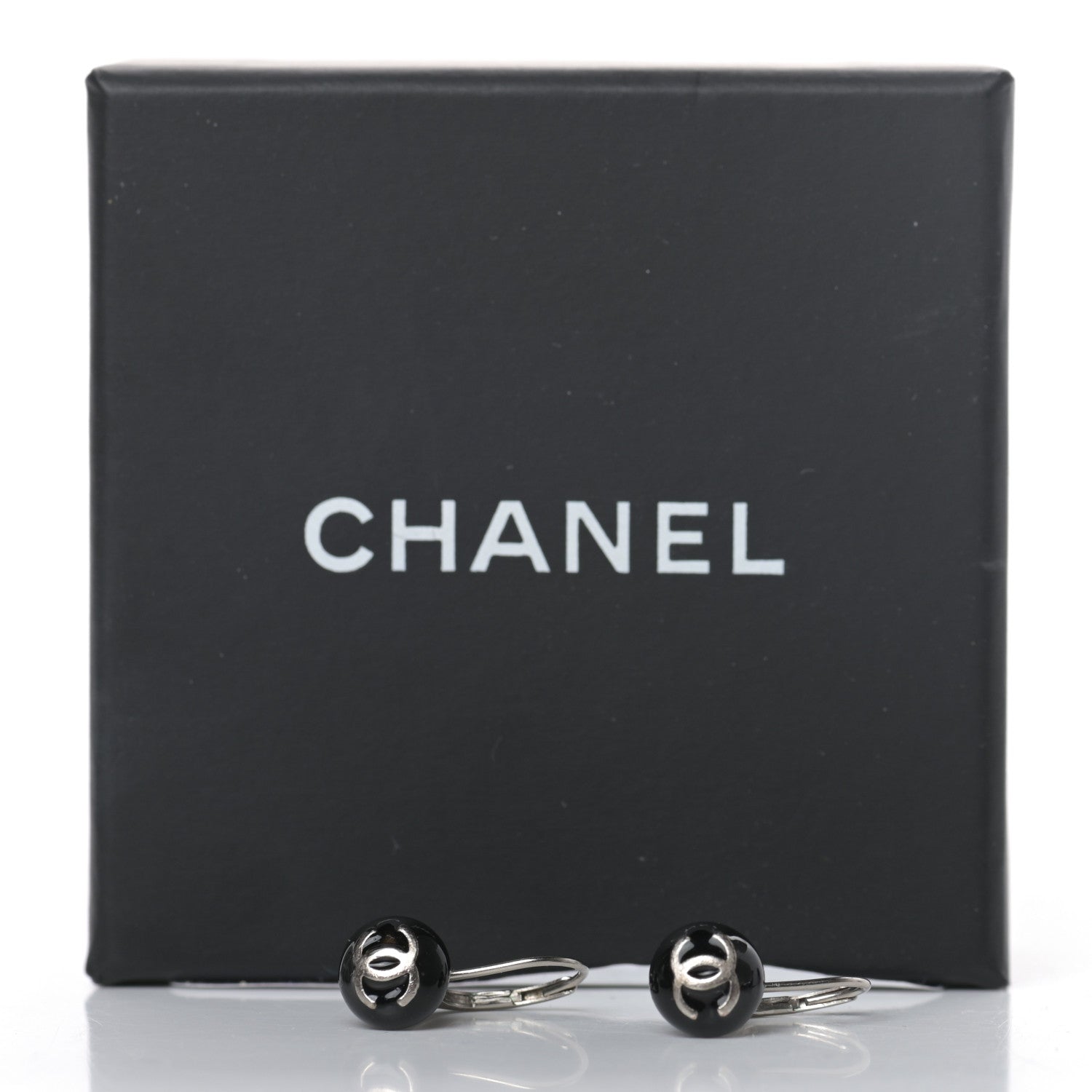 Chanel Resin CC Earrings Black 5 of 5