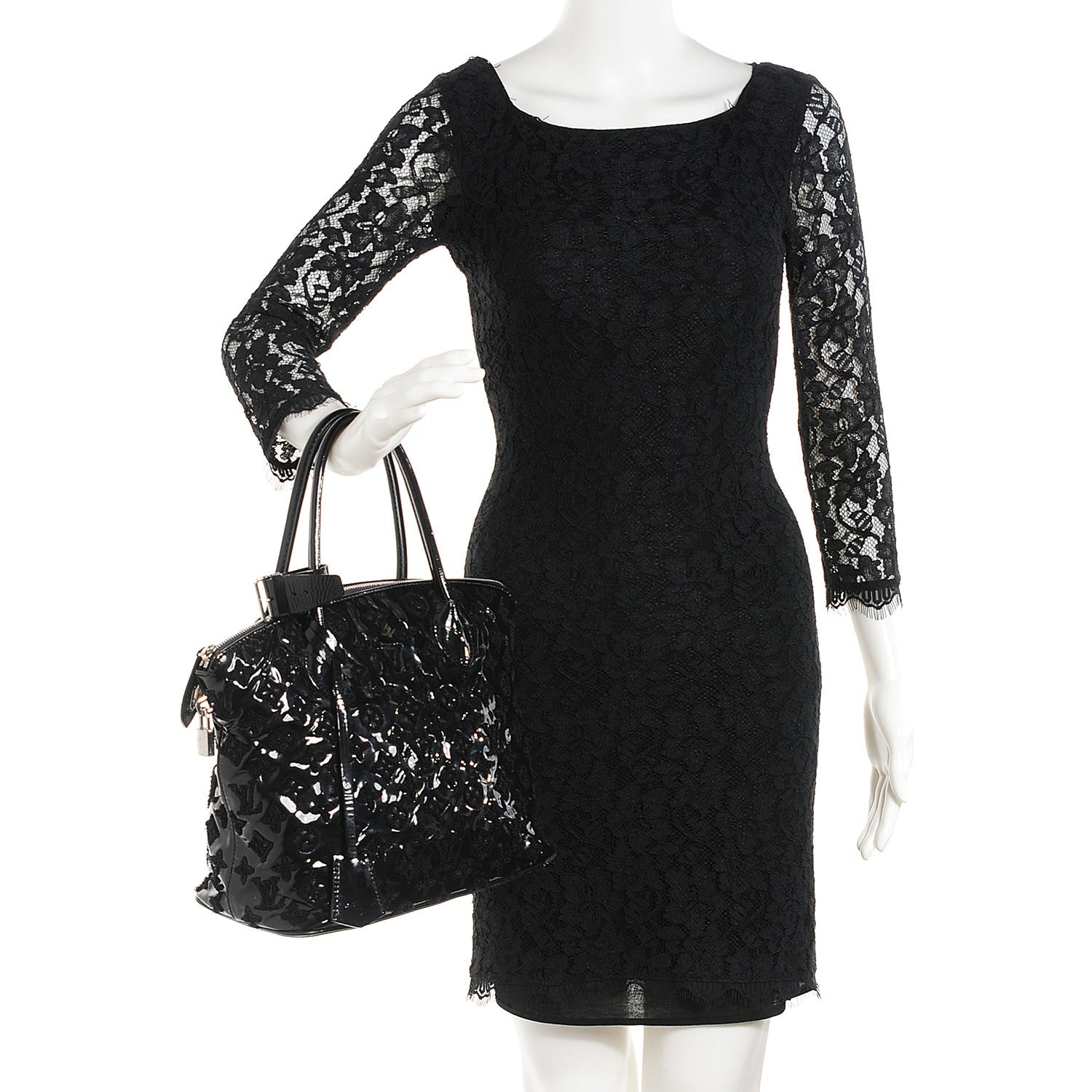 Louis Vuitton Patent Lambskin Fascination Lockit Black 2 of 7