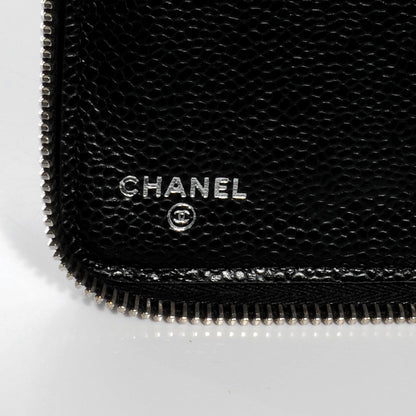Chanel Caviar Quilted Large Zip Around Wallet Black 7 of 9