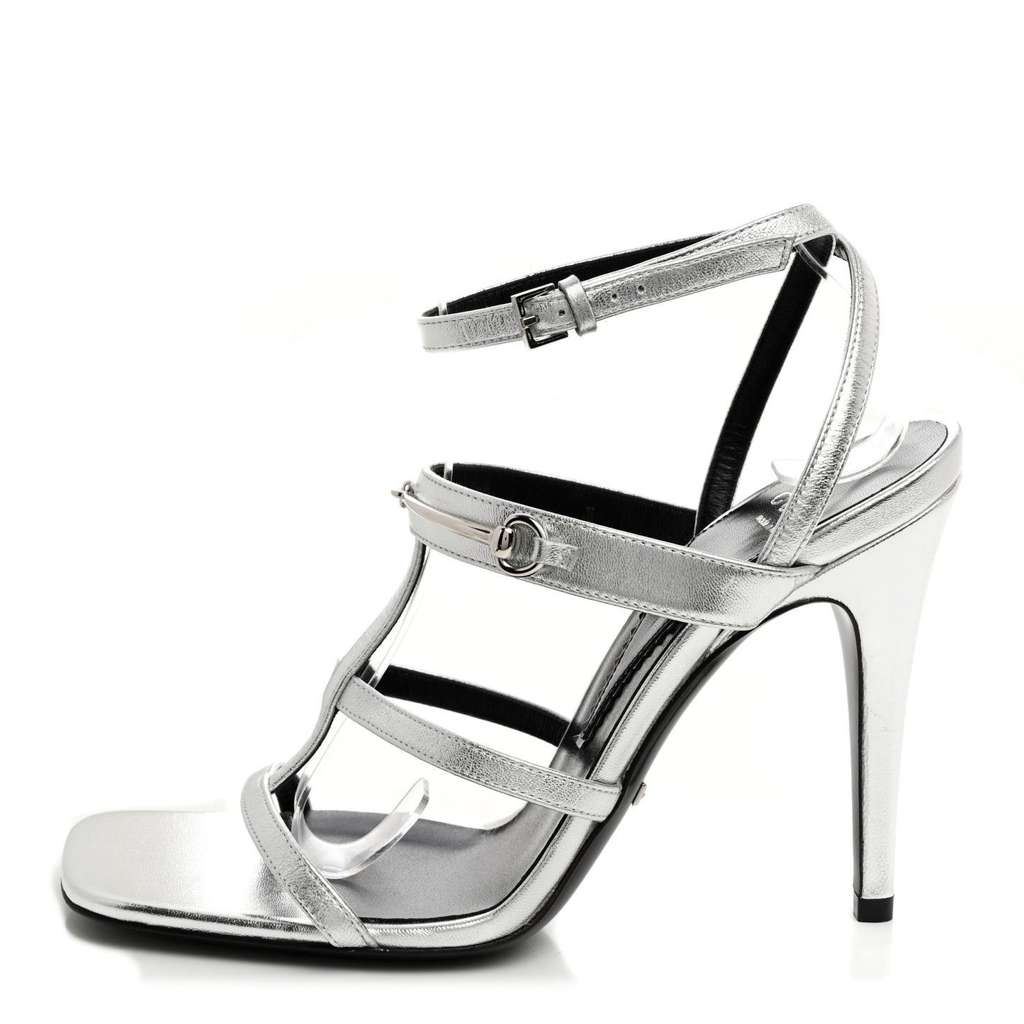Nappa Silk High Heel Sandals 37.5 Argento