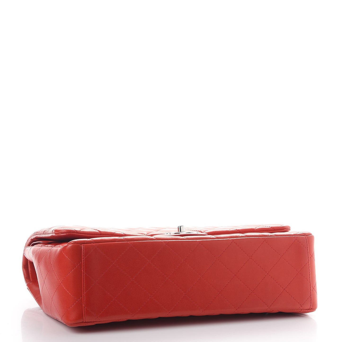 Lambskin Quilted Maxi Double Flap Red