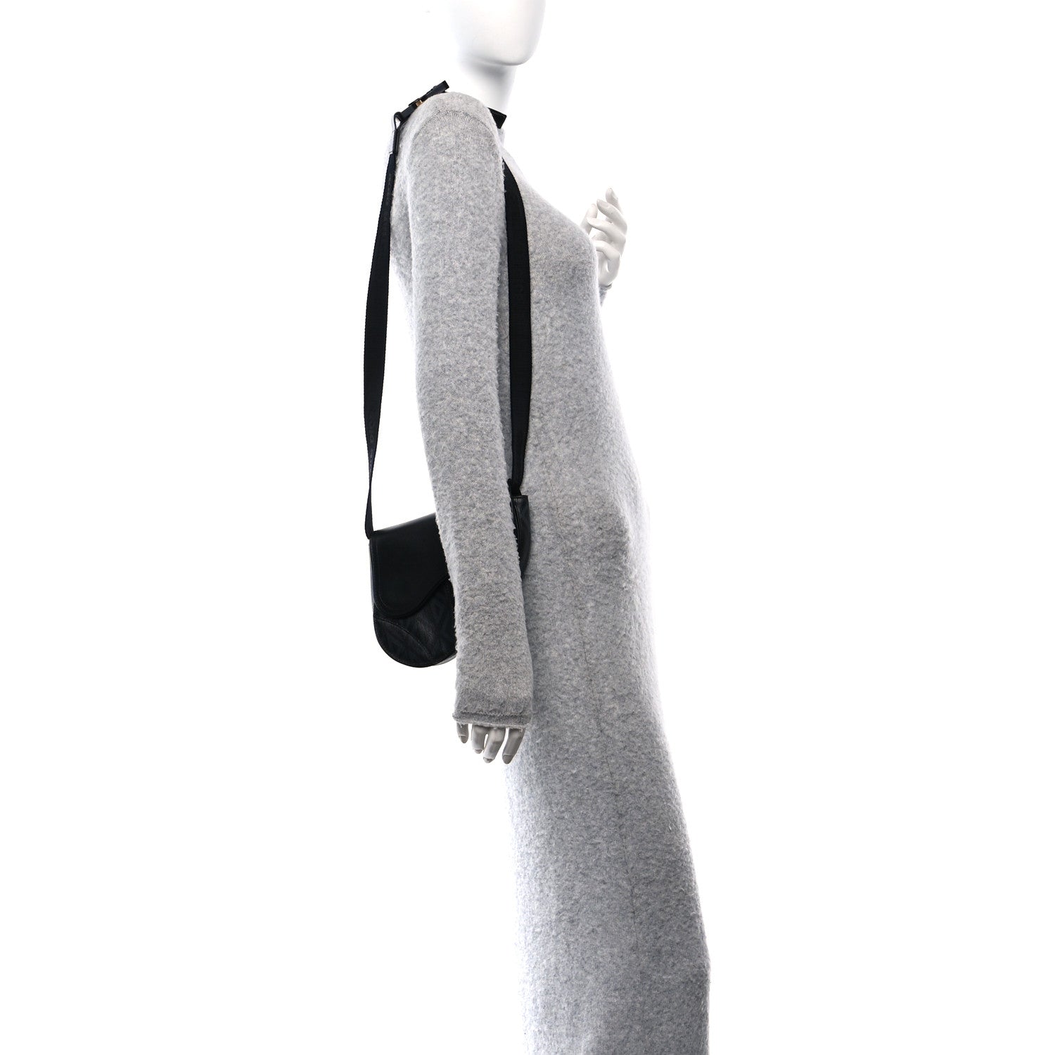 Christian Dior Coated Canvas CD Diamond Printed Mens Mini Saddle Bag Black 2 of 13