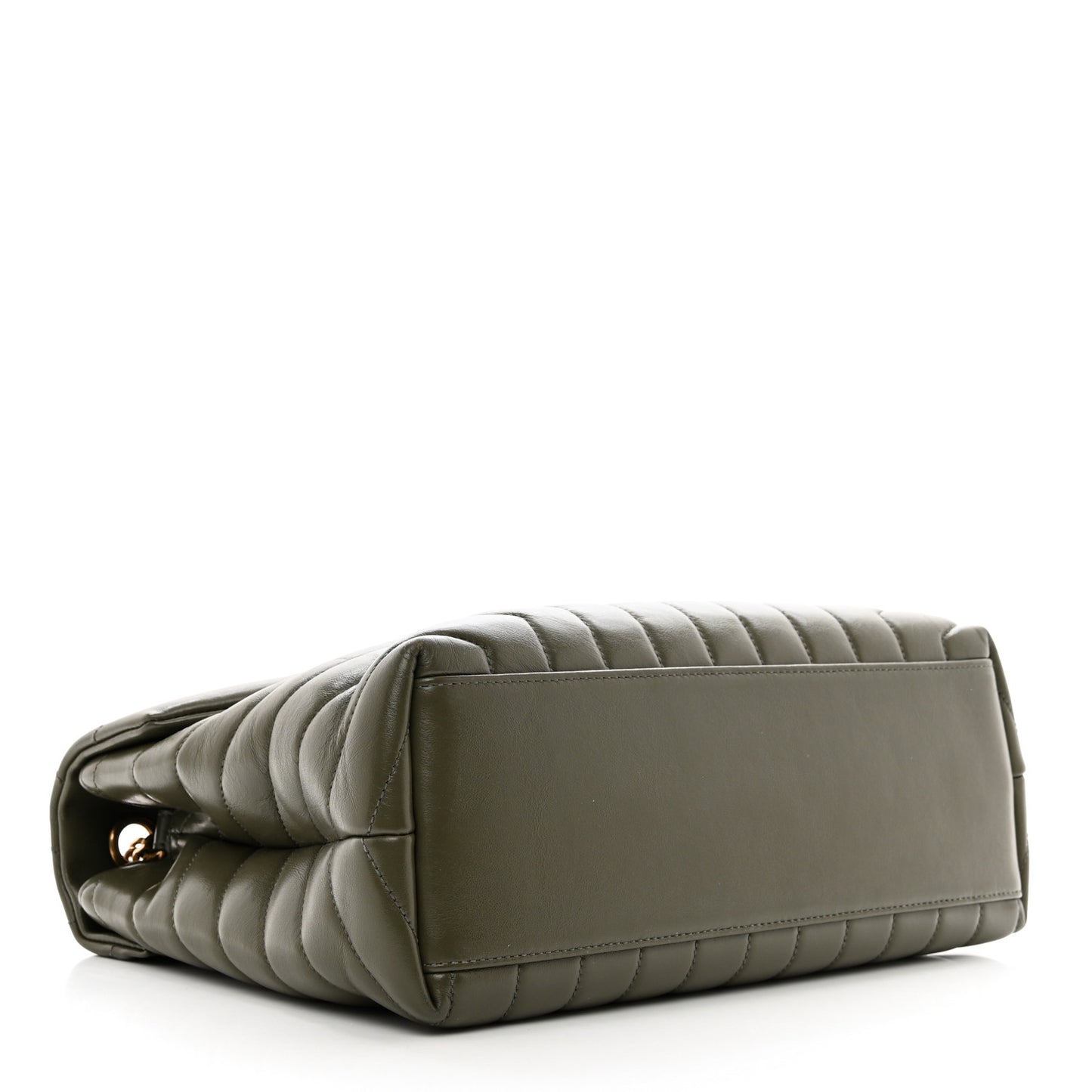 Calfskin Y Quilted Monogram Medium Loulou Chain Satchel Military Olive
