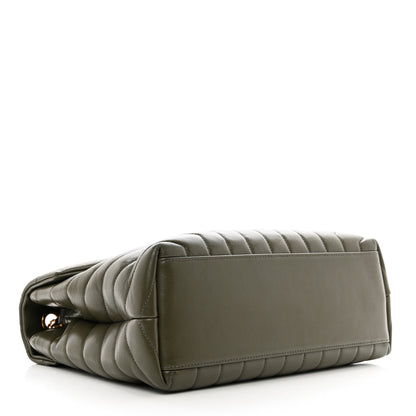 Saint Laurent Calfskin Y Quilted Monogram Medium Loulou Chain Satchel Military Olive 4 of 11