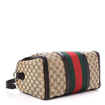 Gucci Monogram Vintage Web Medium Boston Dark Brown 5 of 7