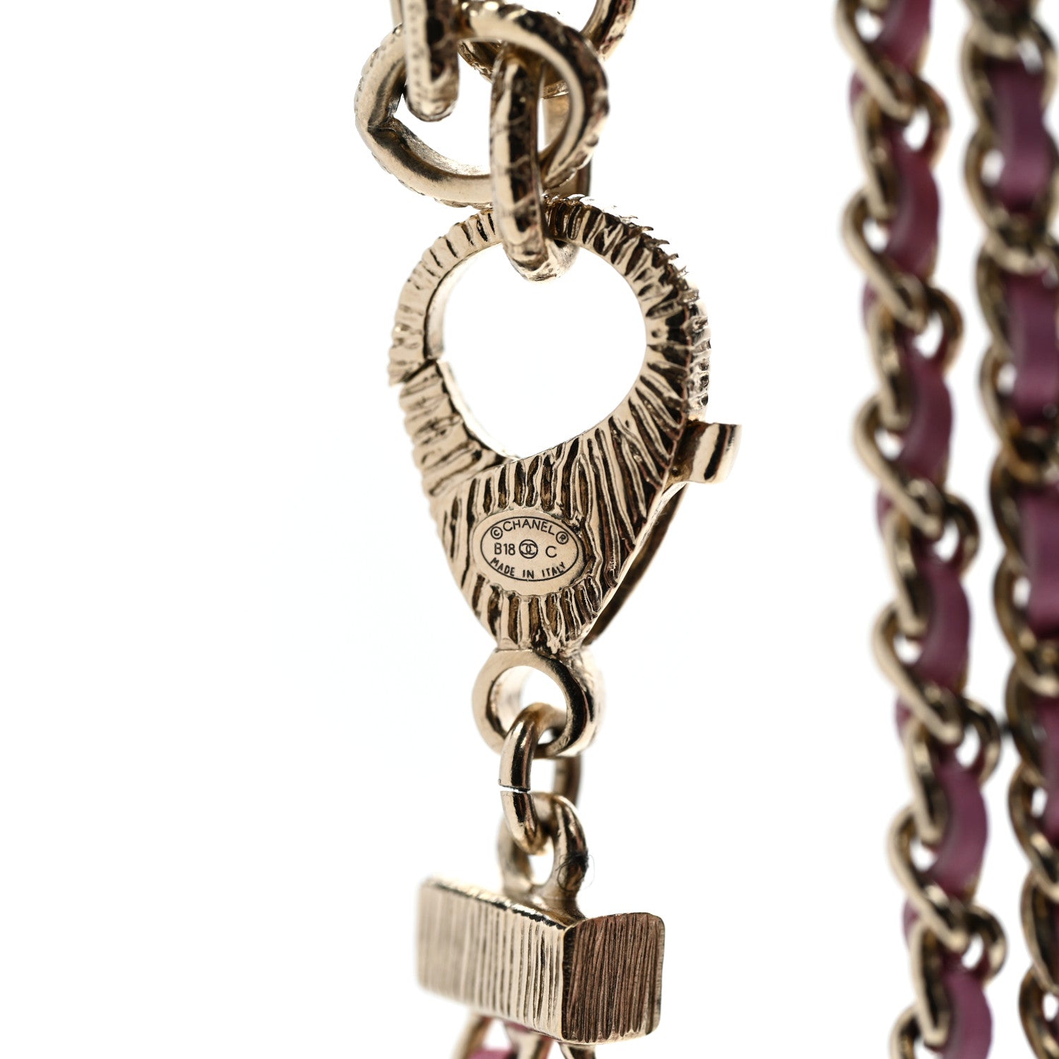 Chanel Metal Lambskin CC Chain Link Necklace Pink 5 of 6