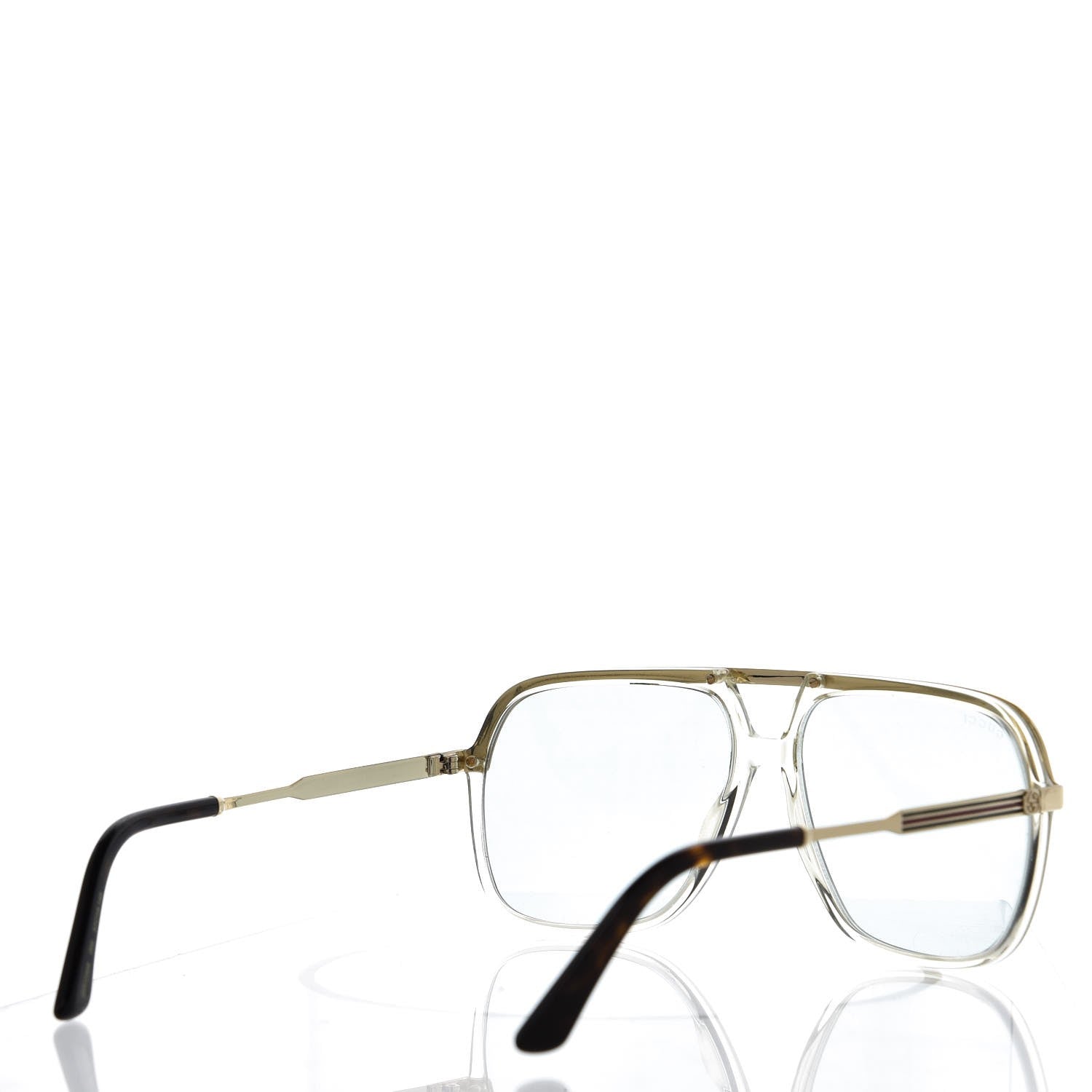 Gucci Squared Aviator GG Sunglasses GG0200S Gold 4 of 8