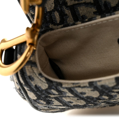 Christian Dior Oblique Mini Saddle Bag Blue 7 of 9