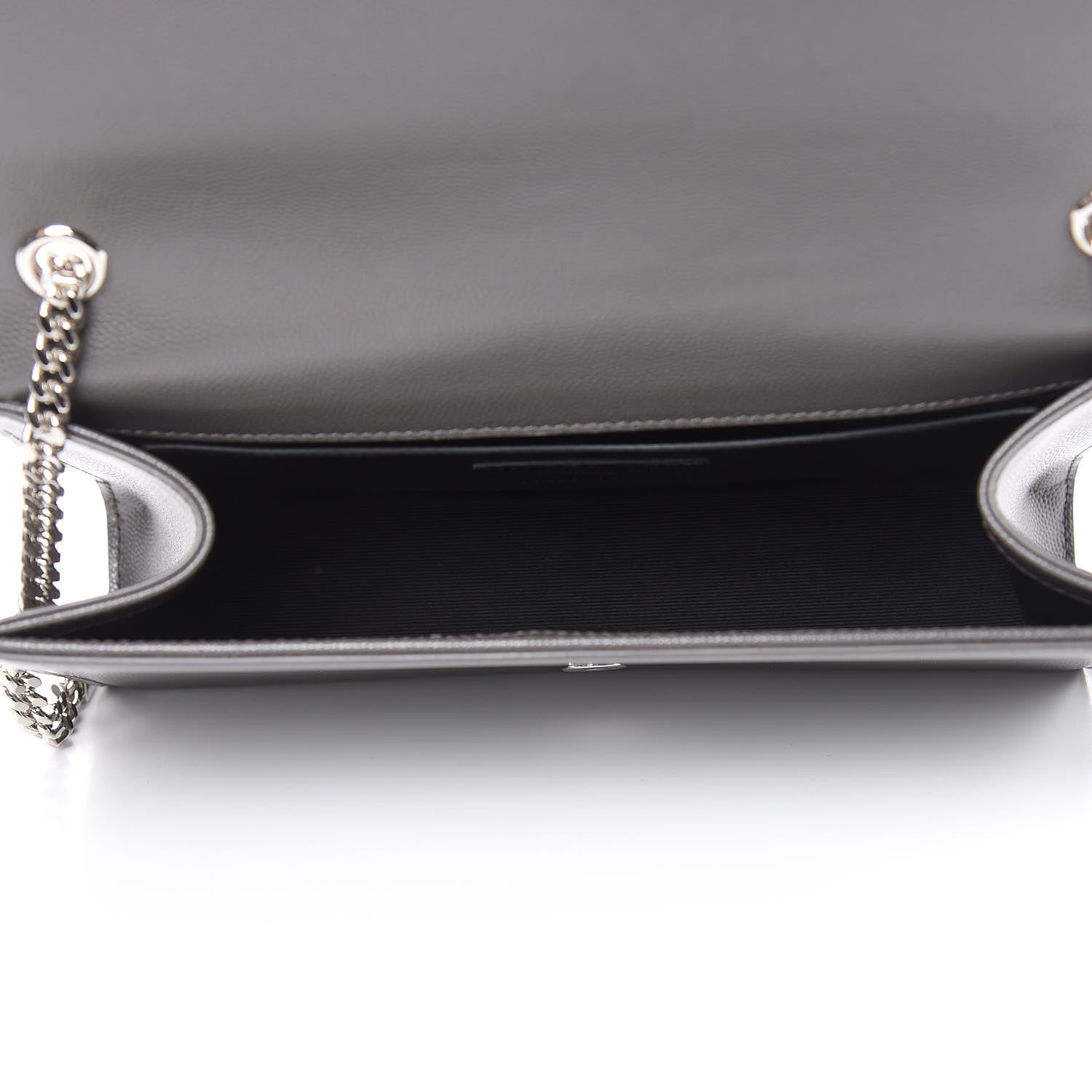 Saint Laurent Grain De Poudre Medium Classic Monogram Kate Satchel Earth Grey 6 of 12
