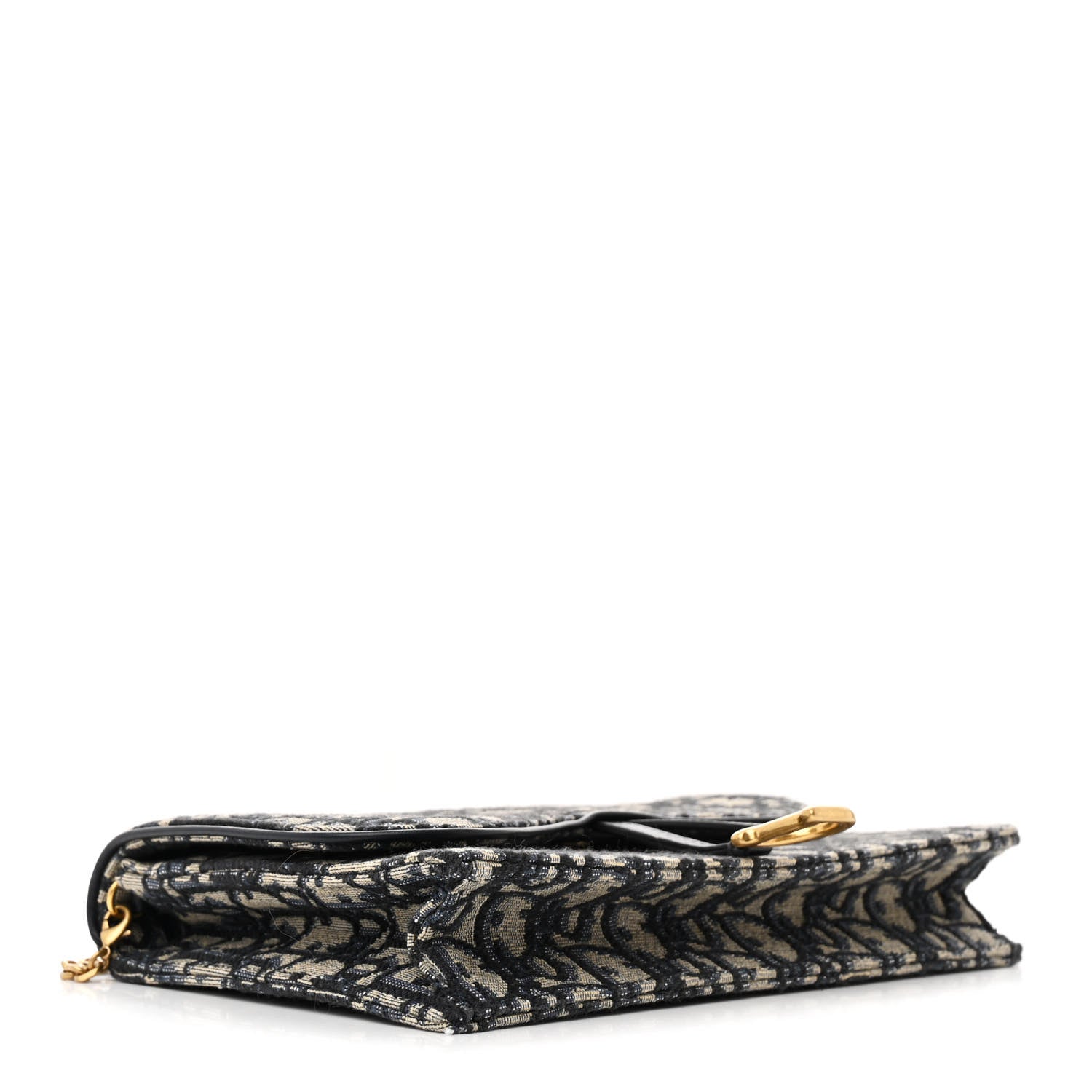 Christian Dior Oblique Saddle Chain Pouch Blue 4 of 13