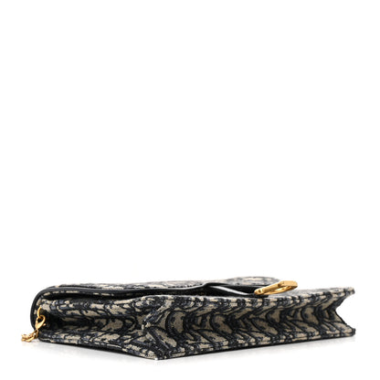 Christian Dior Oblique Saddle Chain Pouch Blue 4 of 13